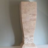 Column, Hollywood Regency style travertine pedestal, 1970s