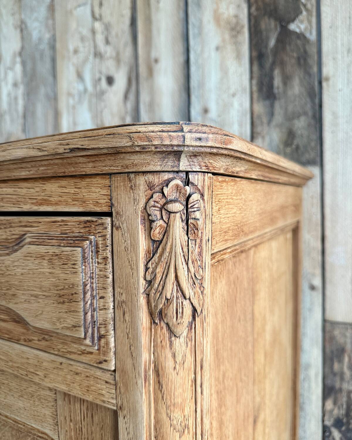 Large antique high oak sideboard