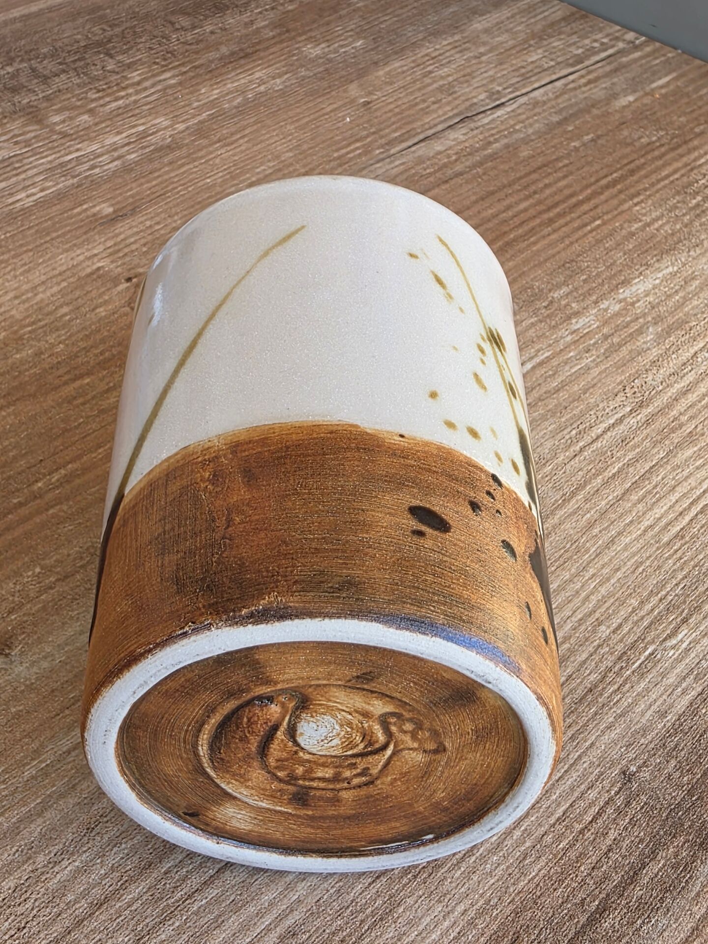 Set of 3 vintage Gres pieces from La Colombe pottery, signed.