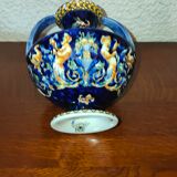 Vase with 2 polychrome handles in Gien earthenware France with Renaissance decoration 1938