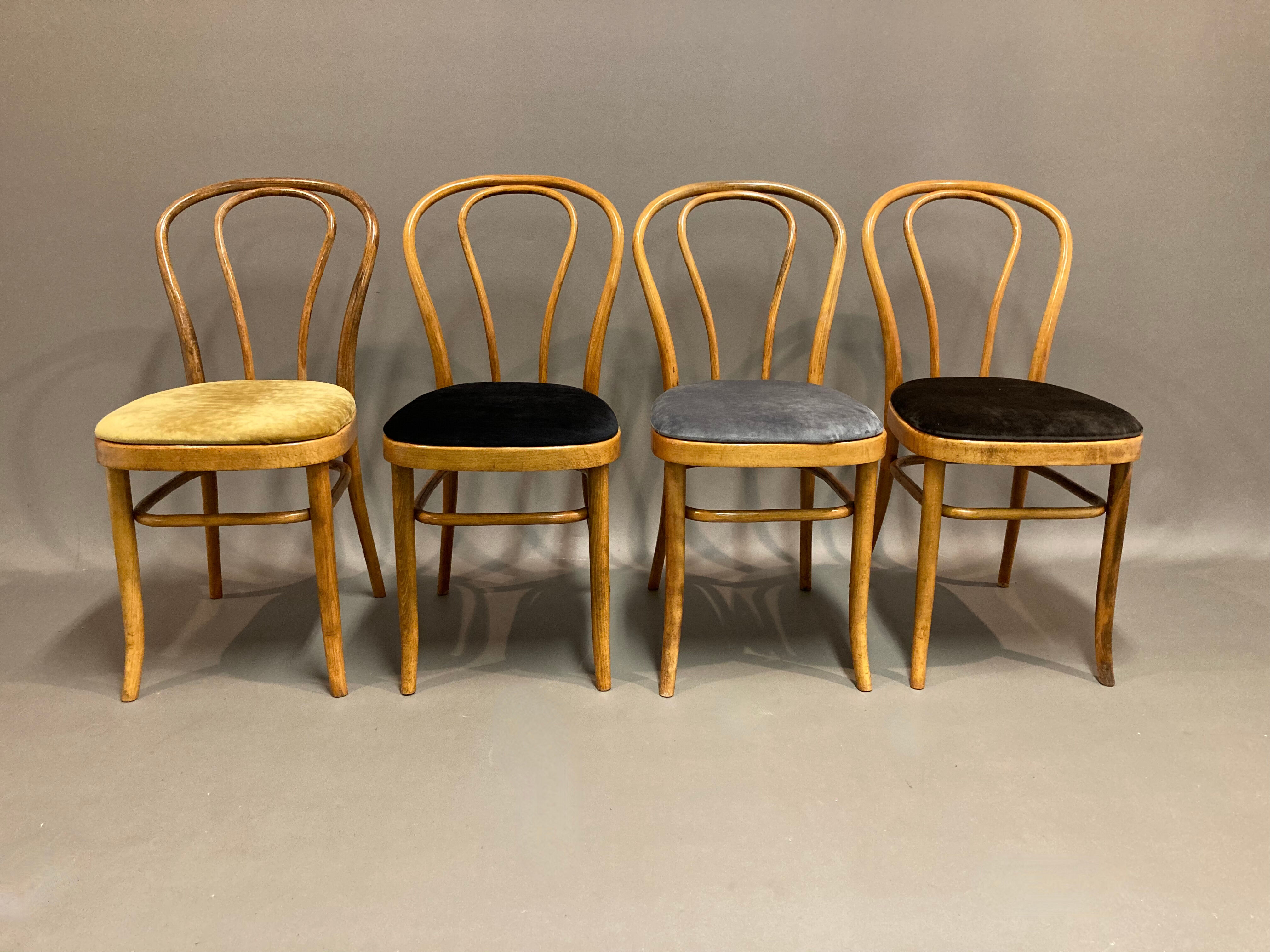 Set of 8 bistro chairs 1950