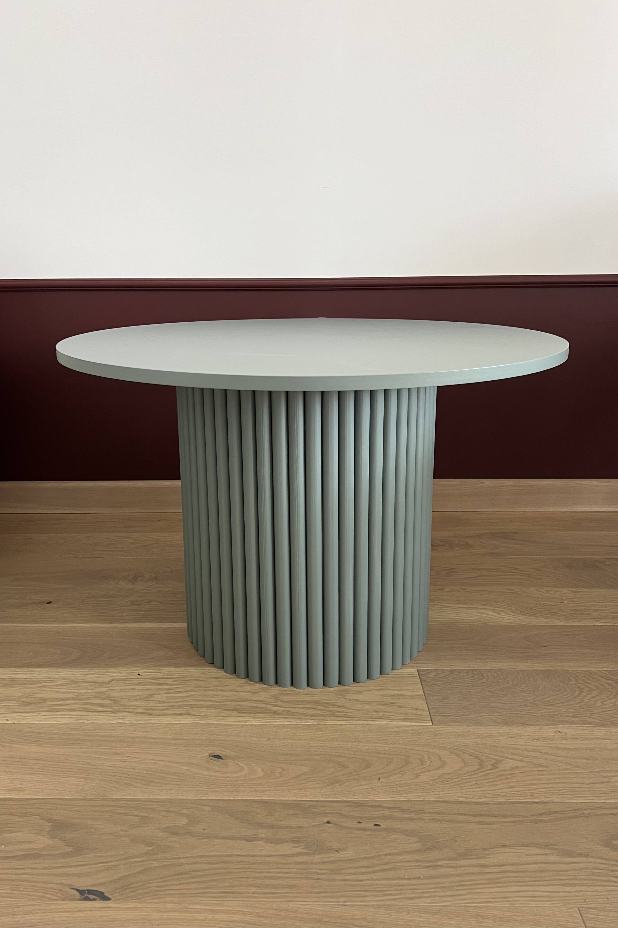 table basse ronde cannelée vert vente Ø 70 cm