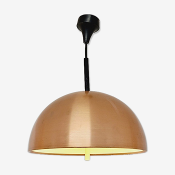 Pendant lamp chandelier design Rolf Kruger Scandinavian copper vintage 70s