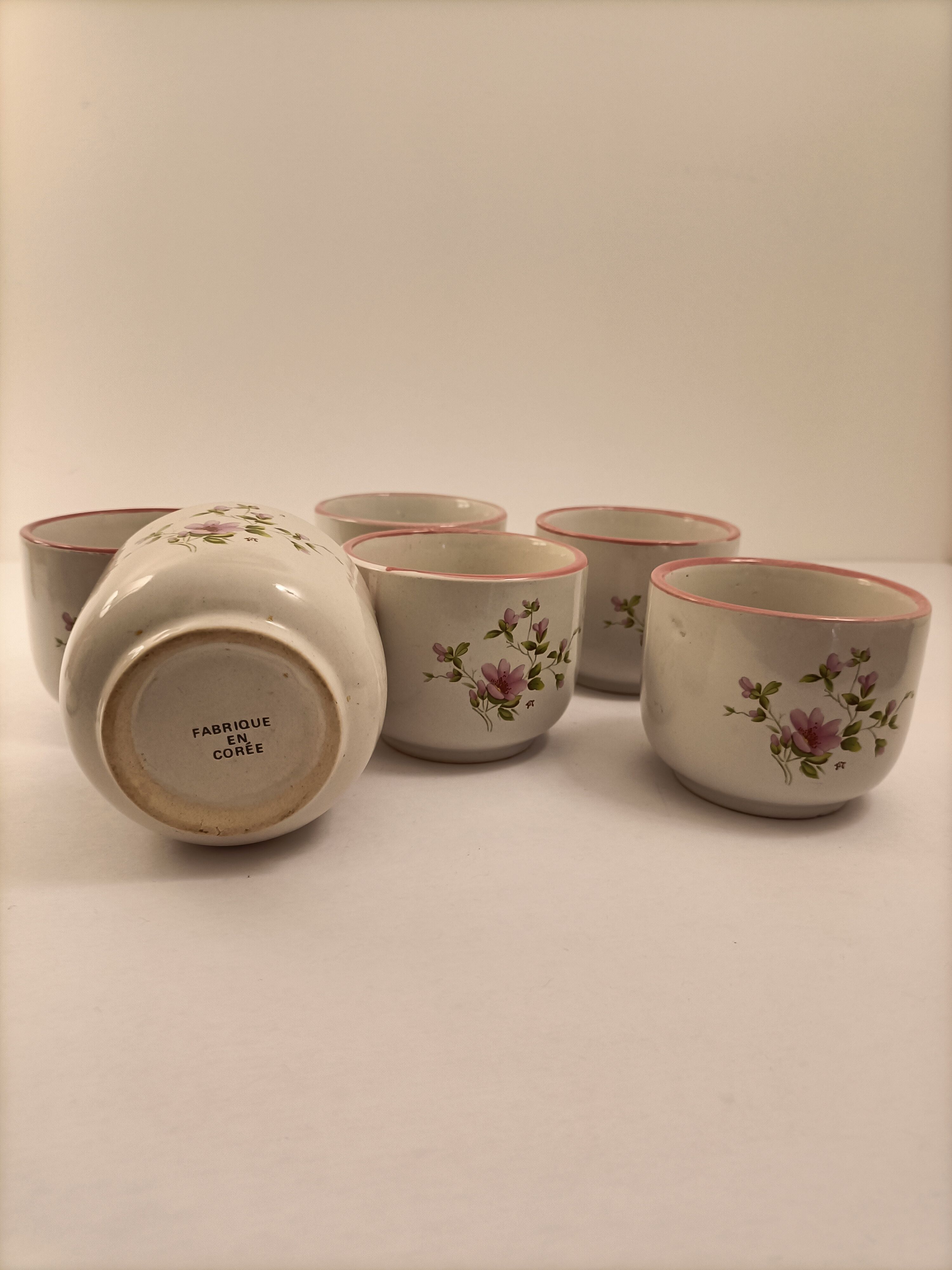 Théière coréen vintage avec 6 tasses