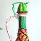 Decorative bottle covered with scoubidou 60 years