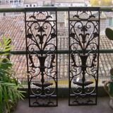 Pair of wrought iron door grilles from Dammarie