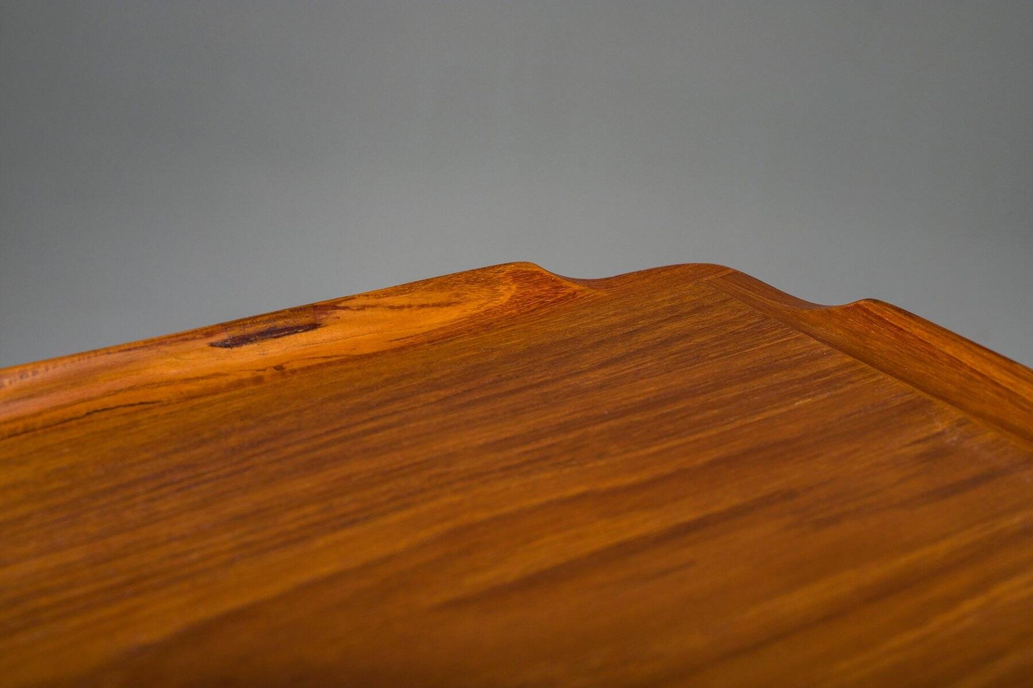 Mid-century Danish freestanding teak desk with raised lip edge, 1960s