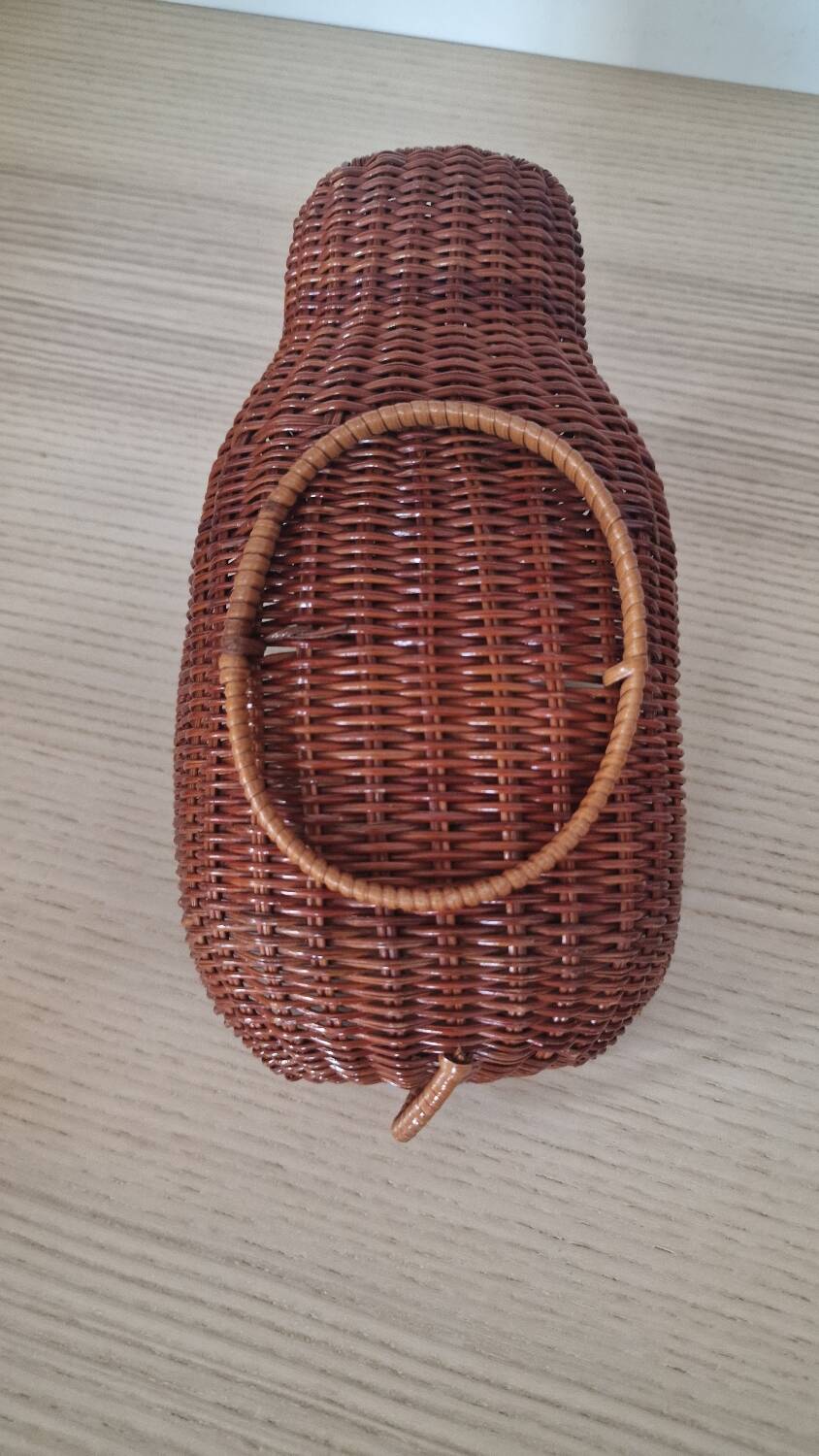 Hippopotamus zoomorphic wicker basket