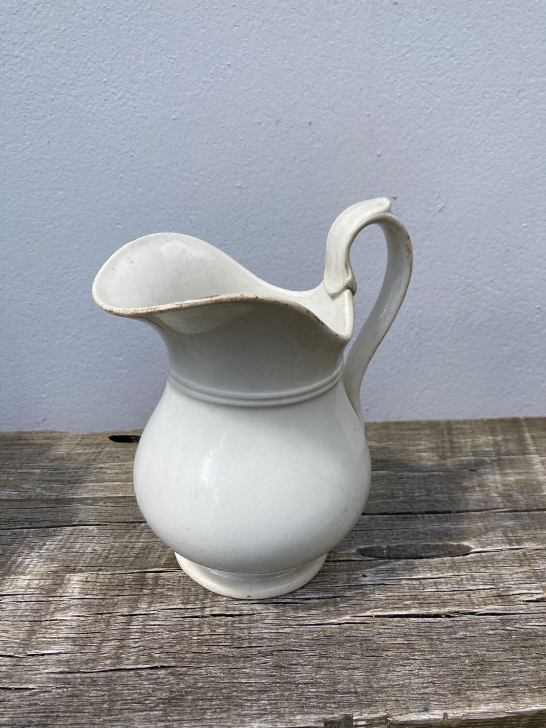 White pitcher earthenware Creil and Montereau nineteenth