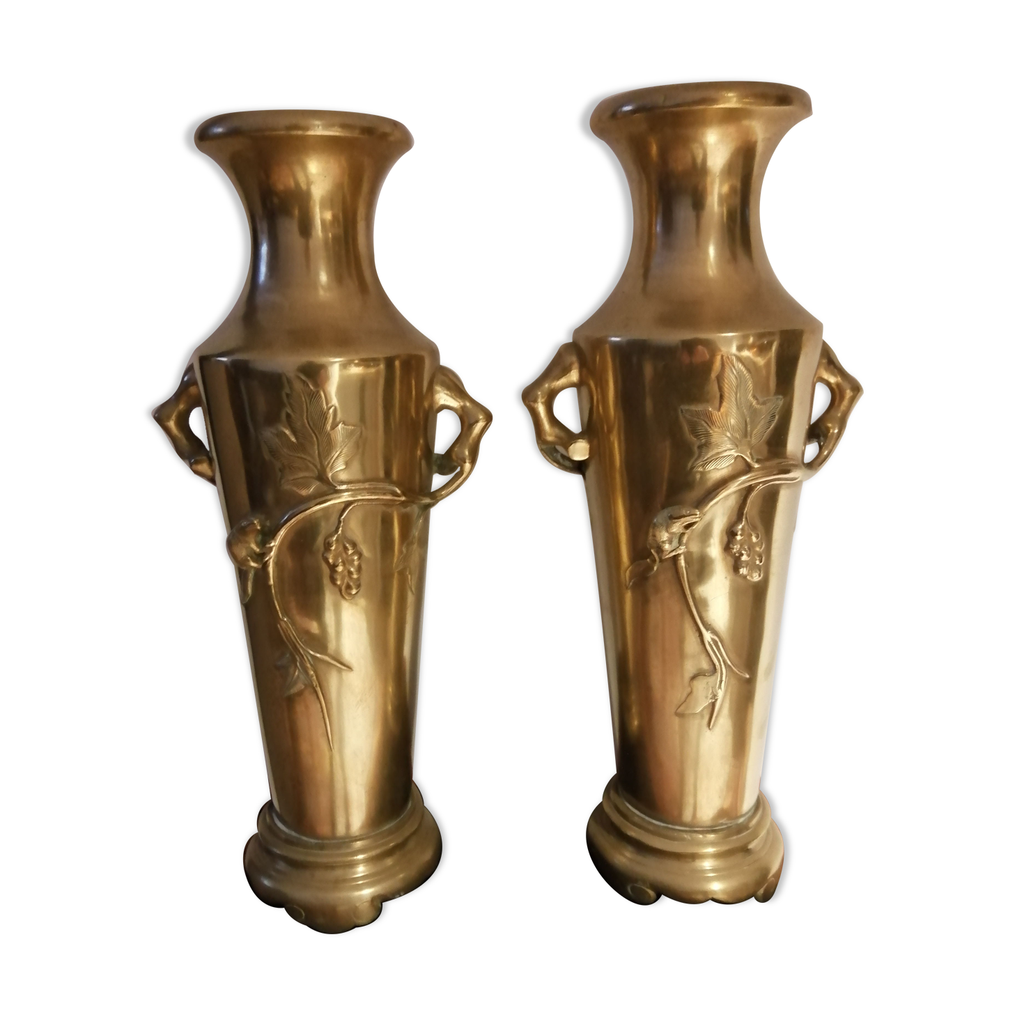 PAIR OF BRONZE VASES CHINA OR INDOCHINA EARLY 20TH