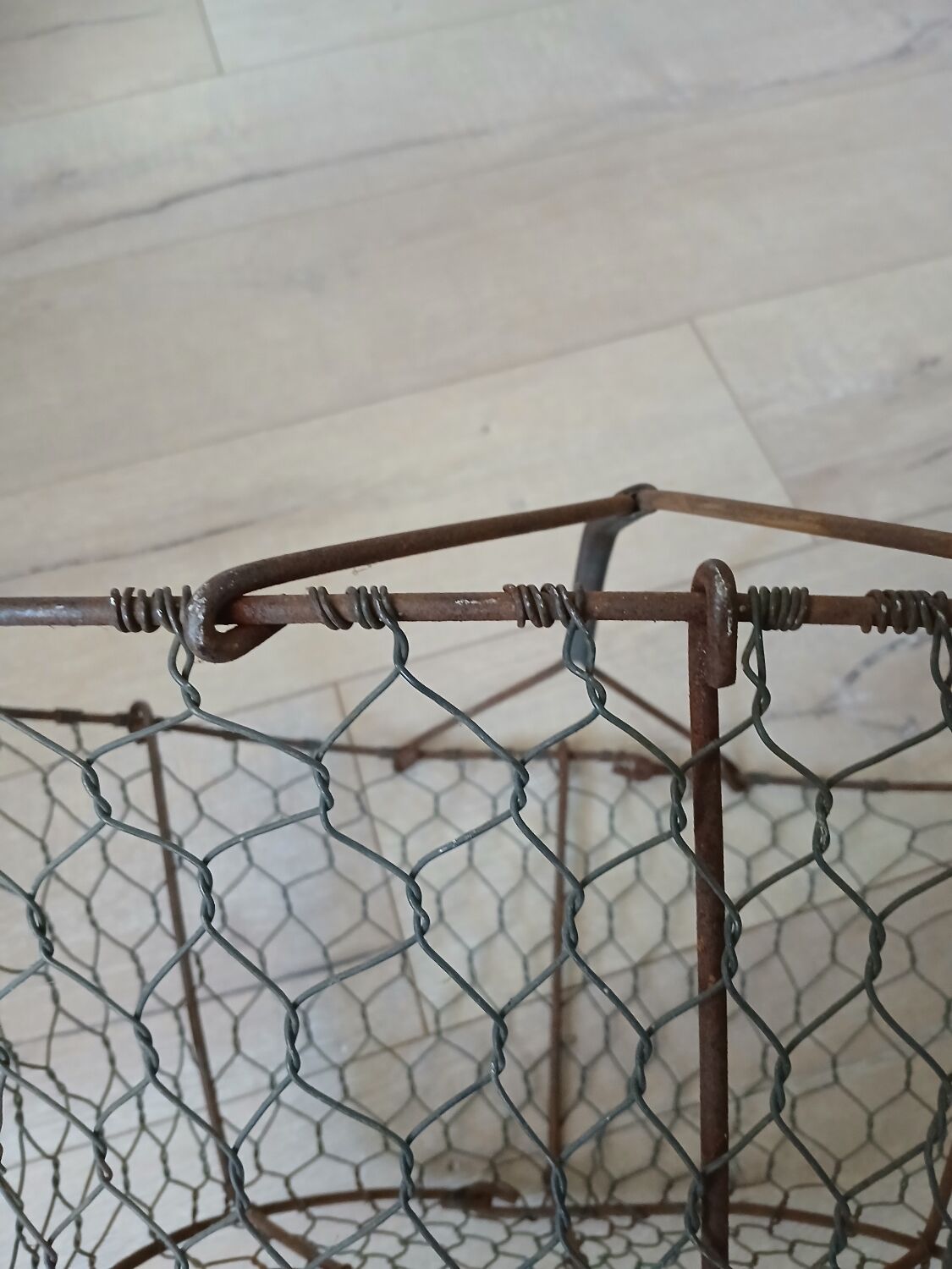 Antique metal basket + wire