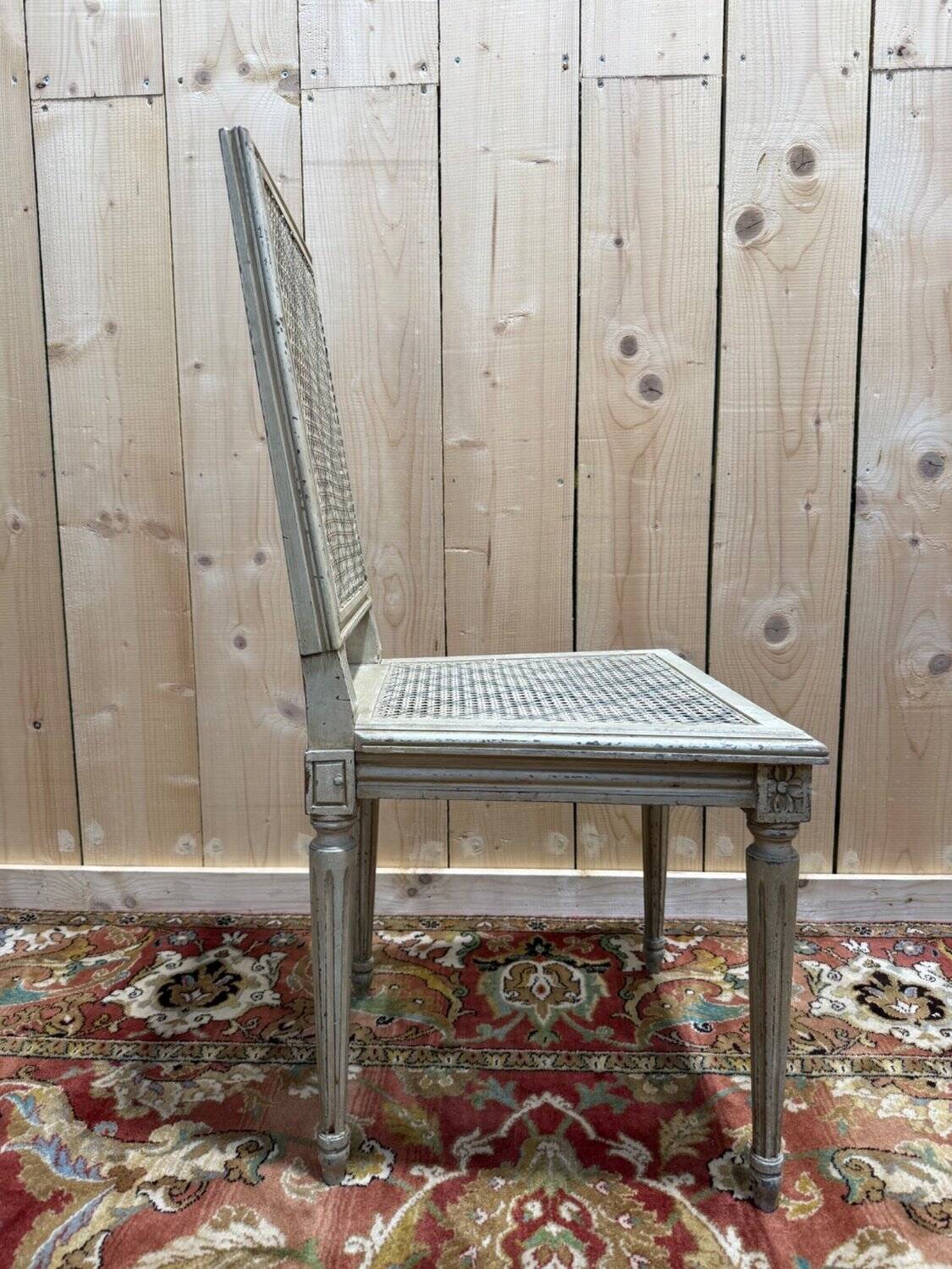 Set of 6 Louis XVI caned wood chairs with a refreshed finish.