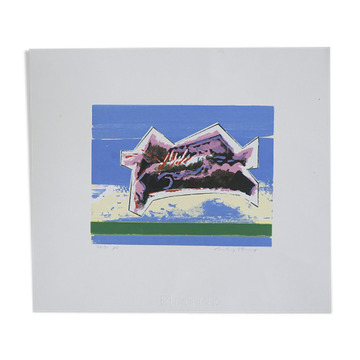 Color Lithography on Fabriano Paper by Hardy Strid, 1950s