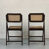 Pair of folding chairs canned