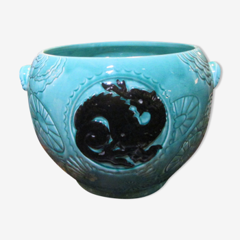 blue pot cover marked ORCHIE