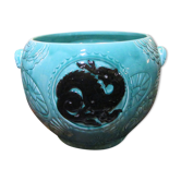 blue pot cover marked ORCHIE