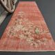 1970s Vintage Turkish Hand-Knotted Wool Cotton Red Runner Rug 82x270