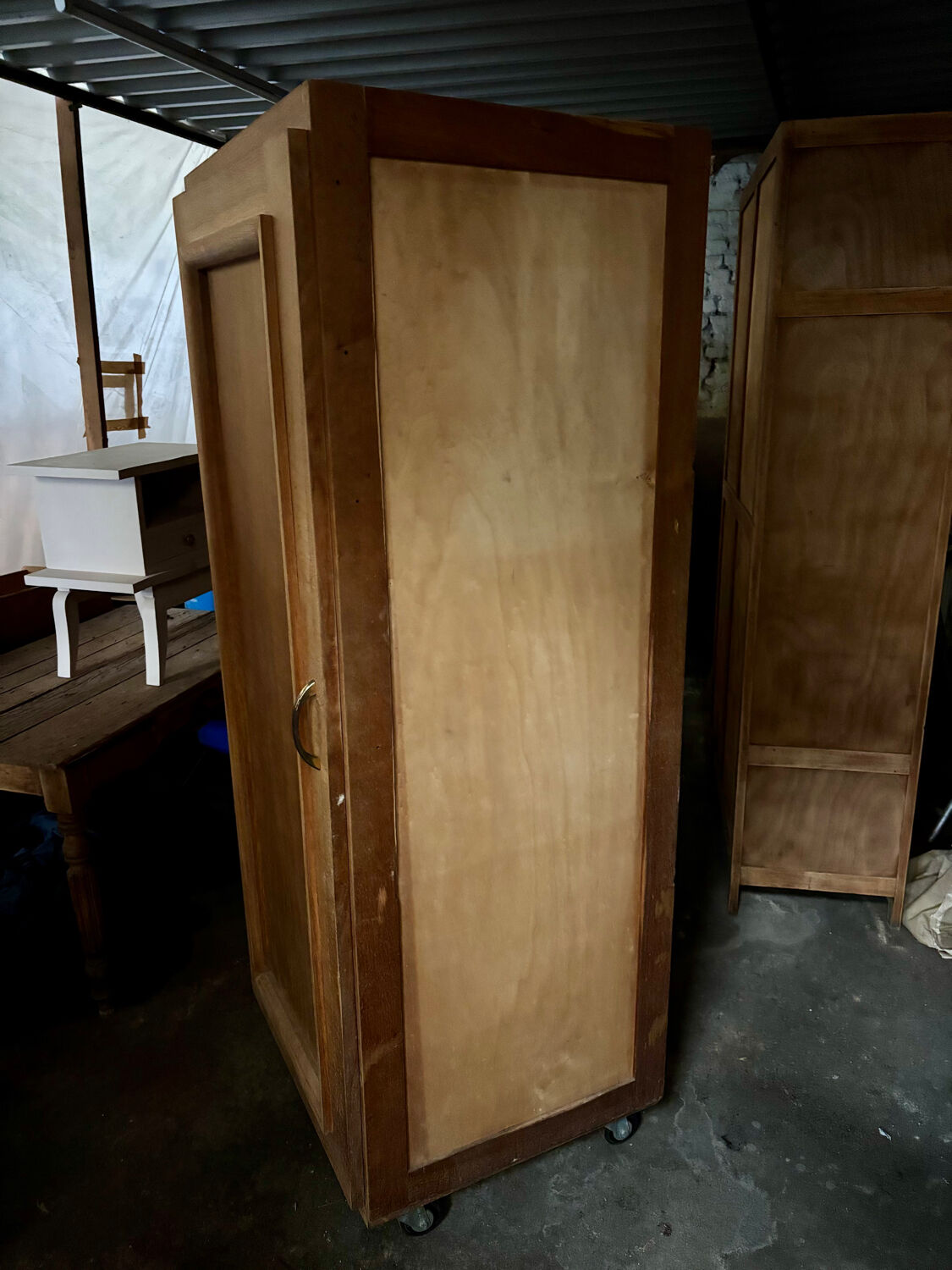 Art Deco wardrobe on wheels