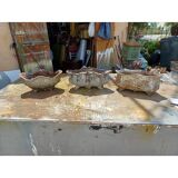 3 cast iron planters from 1900 from Charleville-Mézières, rockery style