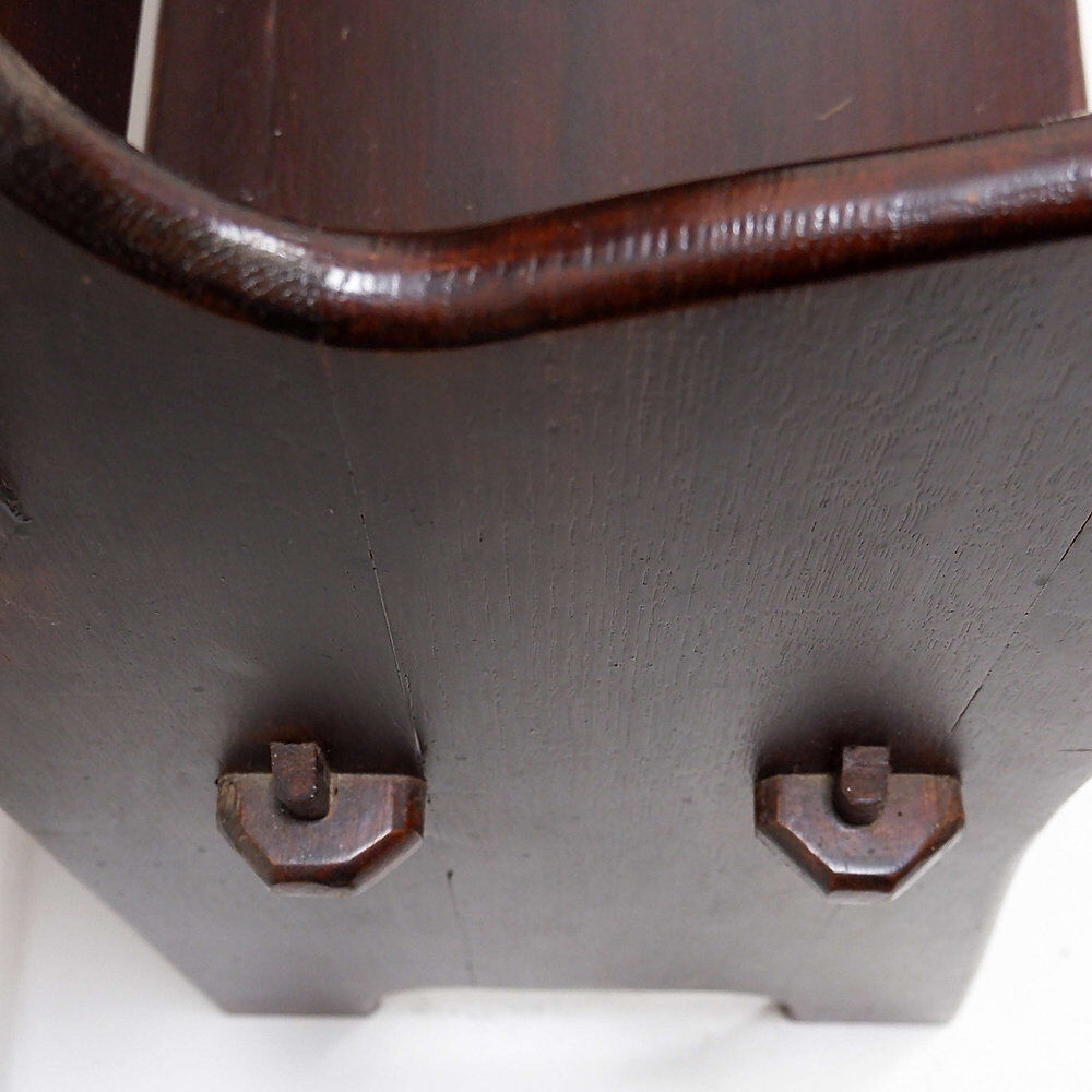 Vintage solid wood church bench from the 20th century.