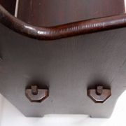 Vintage solid wood church bench from the 20th century.