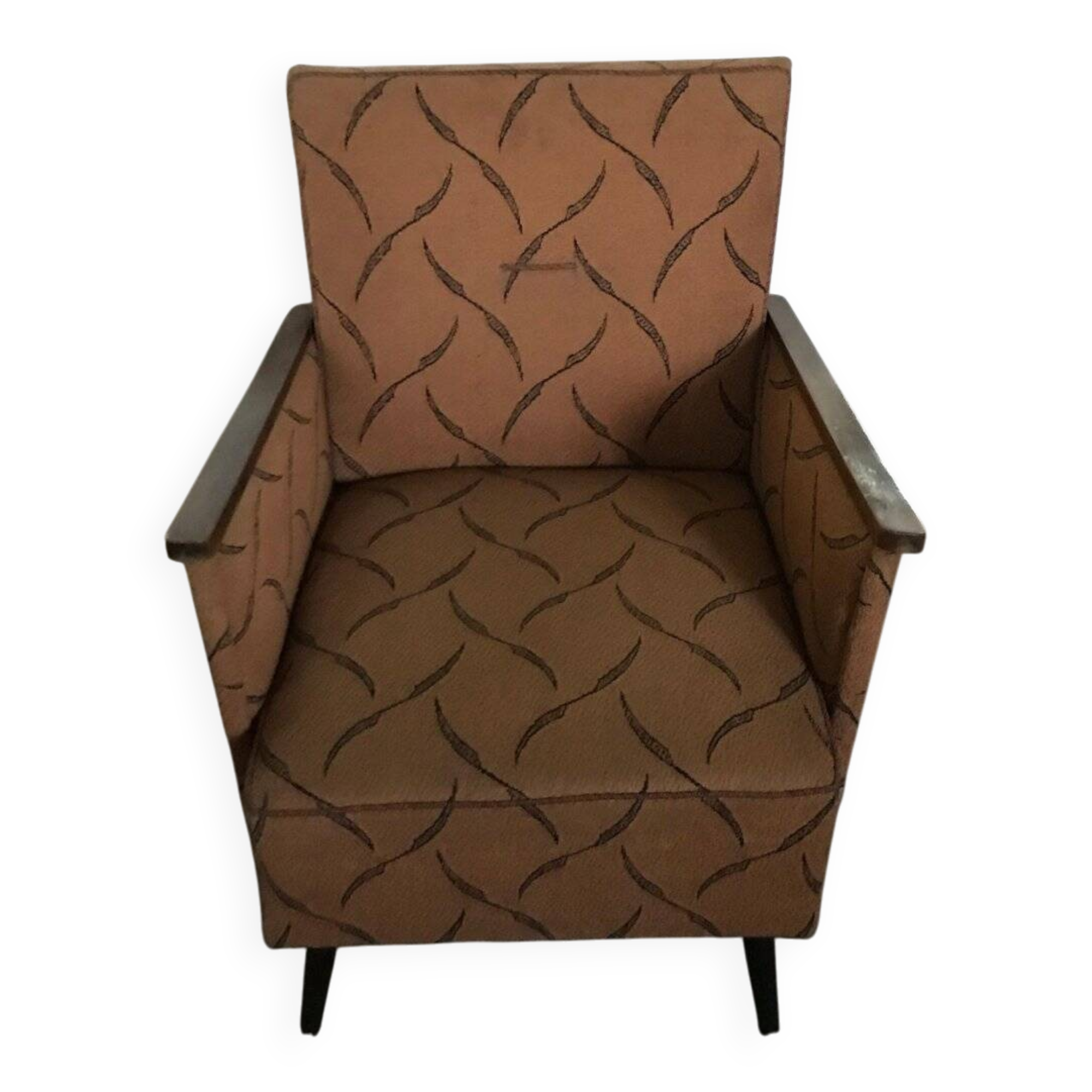 Set of 2 mid-century armchairs in walnut, brown colour - 1950s