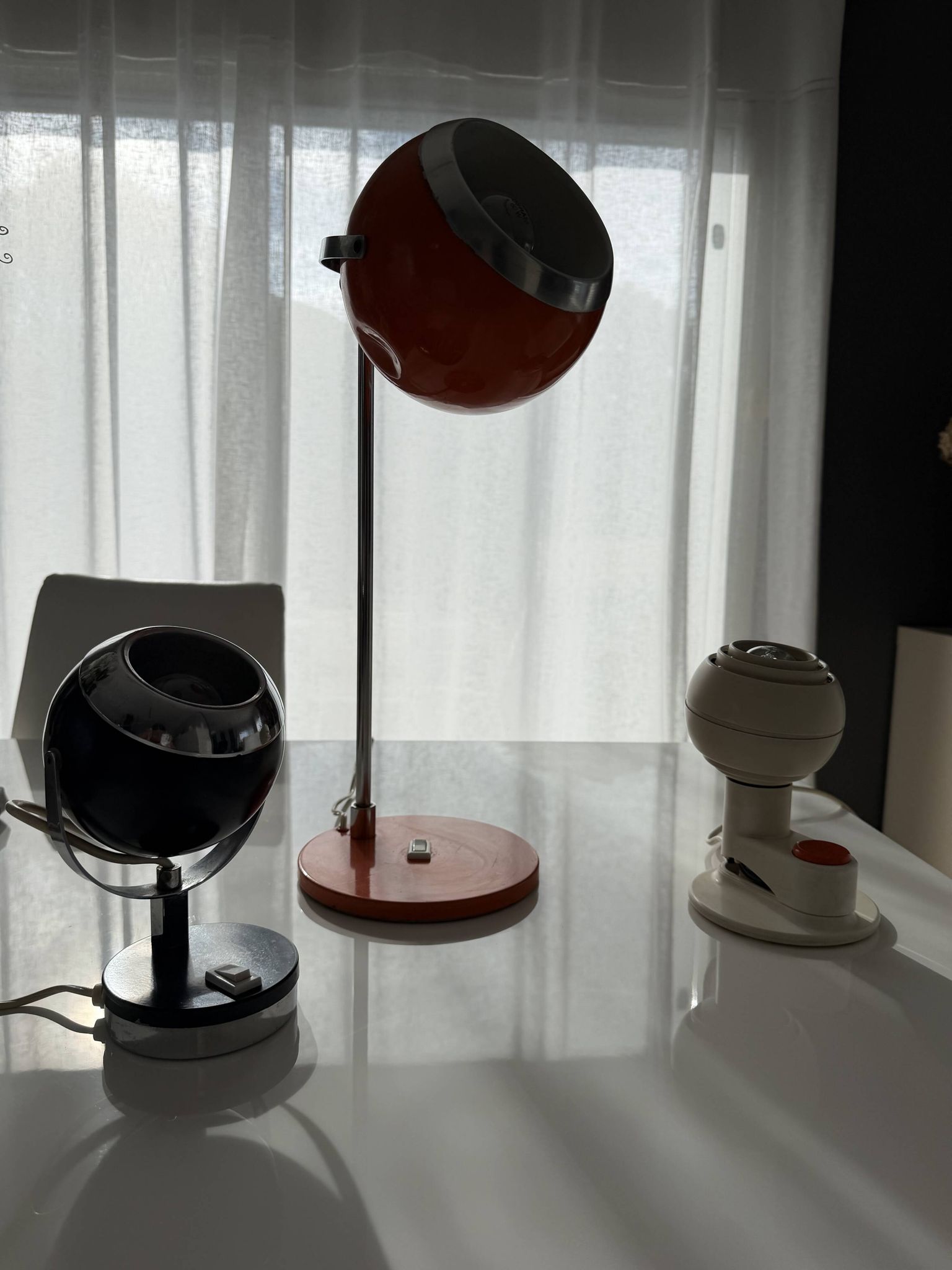 3 eyeball lamps space age
