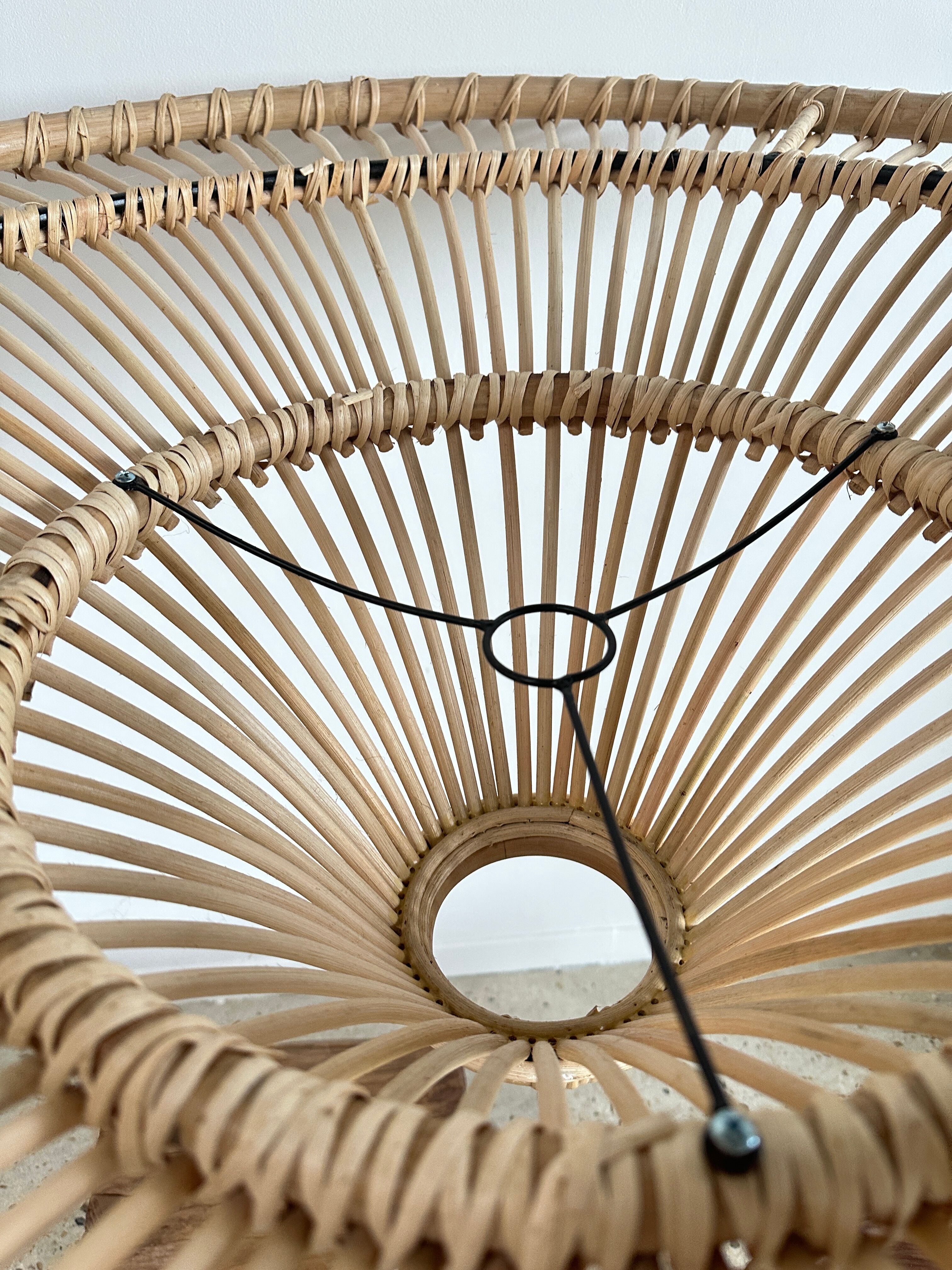 Suspension rattan saucer iron frame D:120 H:60