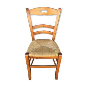 chaise en bois massif - paille