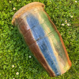 Large ancient glazed terracotta vase from southern France.