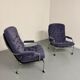 Paire de fauteuils lounge roulette design scandinave Bruno Mathsson