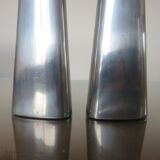 Pair of large modernist candle holders Ikea in aluminum 1970