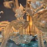 Venetian chandelier in colorless murano glass, 12 light arms, circa 1900