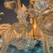 Venetian chandelier in colorless murano glass, 12 light arms, circa 1900