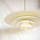 White pendant light, Scandinavian, space age, Poulsen style, 1990.