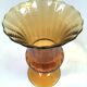 Vase verre de mariage coupe jaune strie vintage