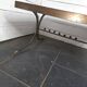 Vintage steel and leather coffee table