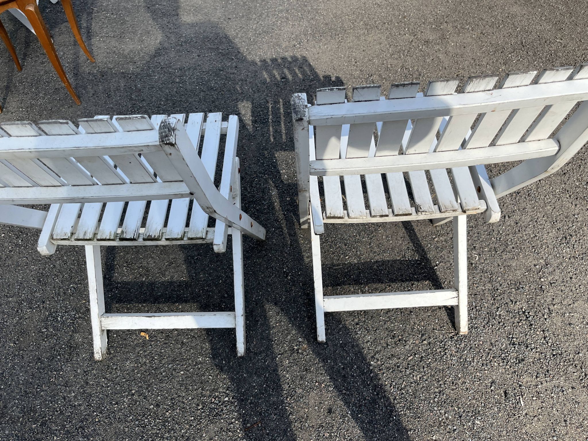 Paire de chaises vintage pliantes en bois – Années 60/70