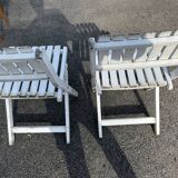 Paire de chaises vintage pliantes en bois – Années 60/70