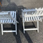 Paire de chaises vintage pliantes en bois – Années 60/70