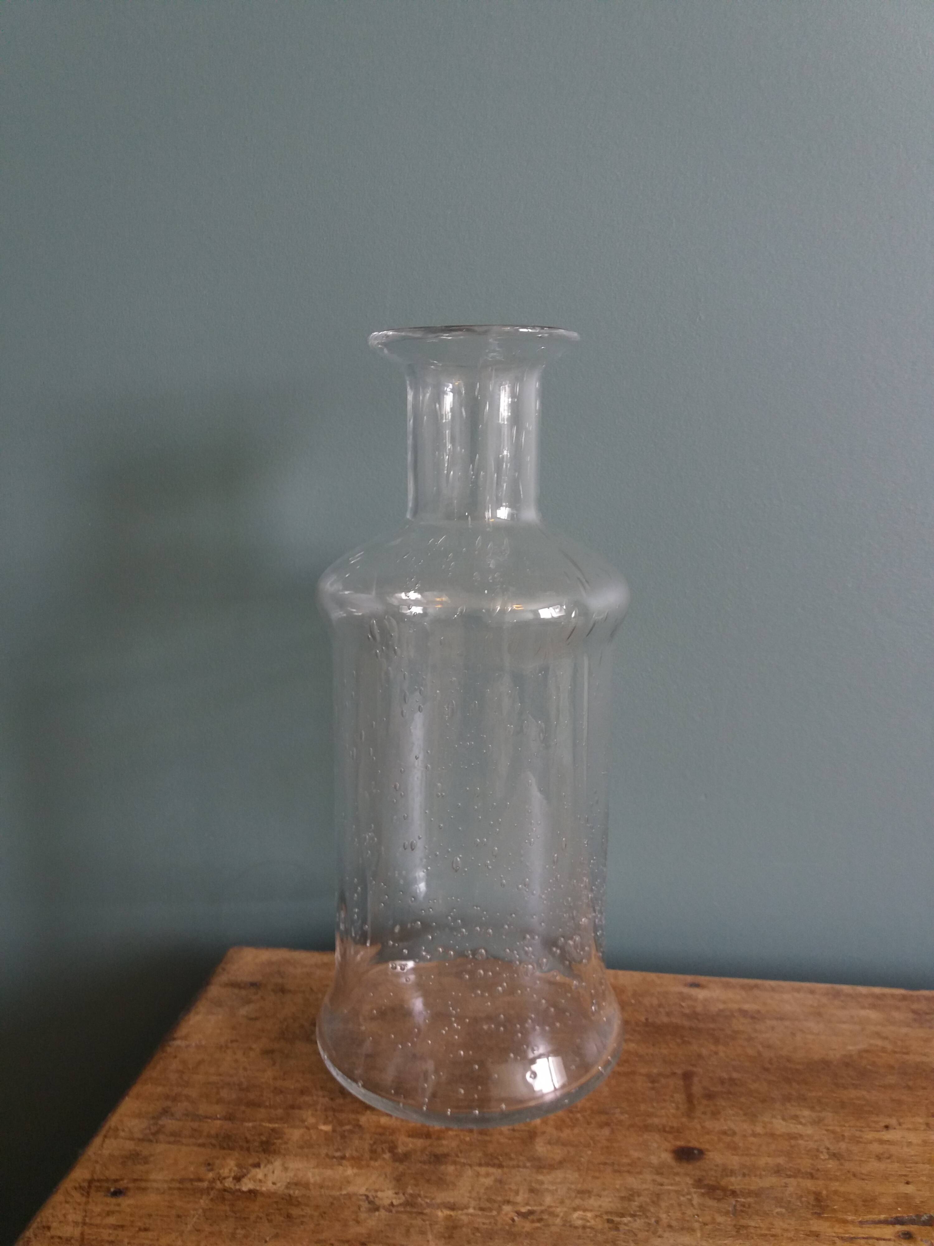 Bouteille vase carafe en verre bullé