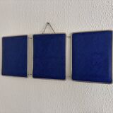 Vintage 1960 triptych mirror barber Mirbel blue Klein lizard imitation - 27