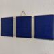 Vintage 1960 triptych mirror barber Mirbel blue Klein lizard imitation - 27