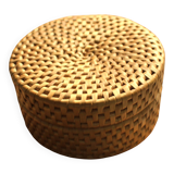 Vintage round wicker basket