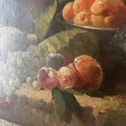 Large still life with fruits from the 19th century – oil on canvas and gilded frame – in superb condition