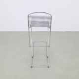 3x Postmodern Bar stool in Chromed Metal, 1980s