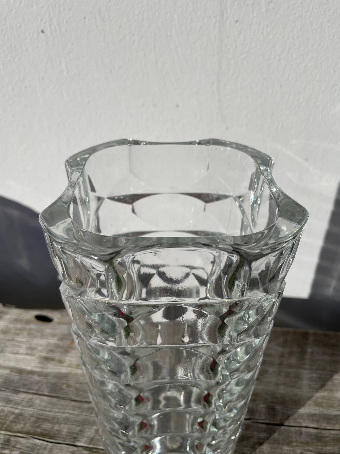 Classic clear thick glass vase
