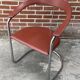 Set of 4 design cantilever chairs cognac leather and chrome design