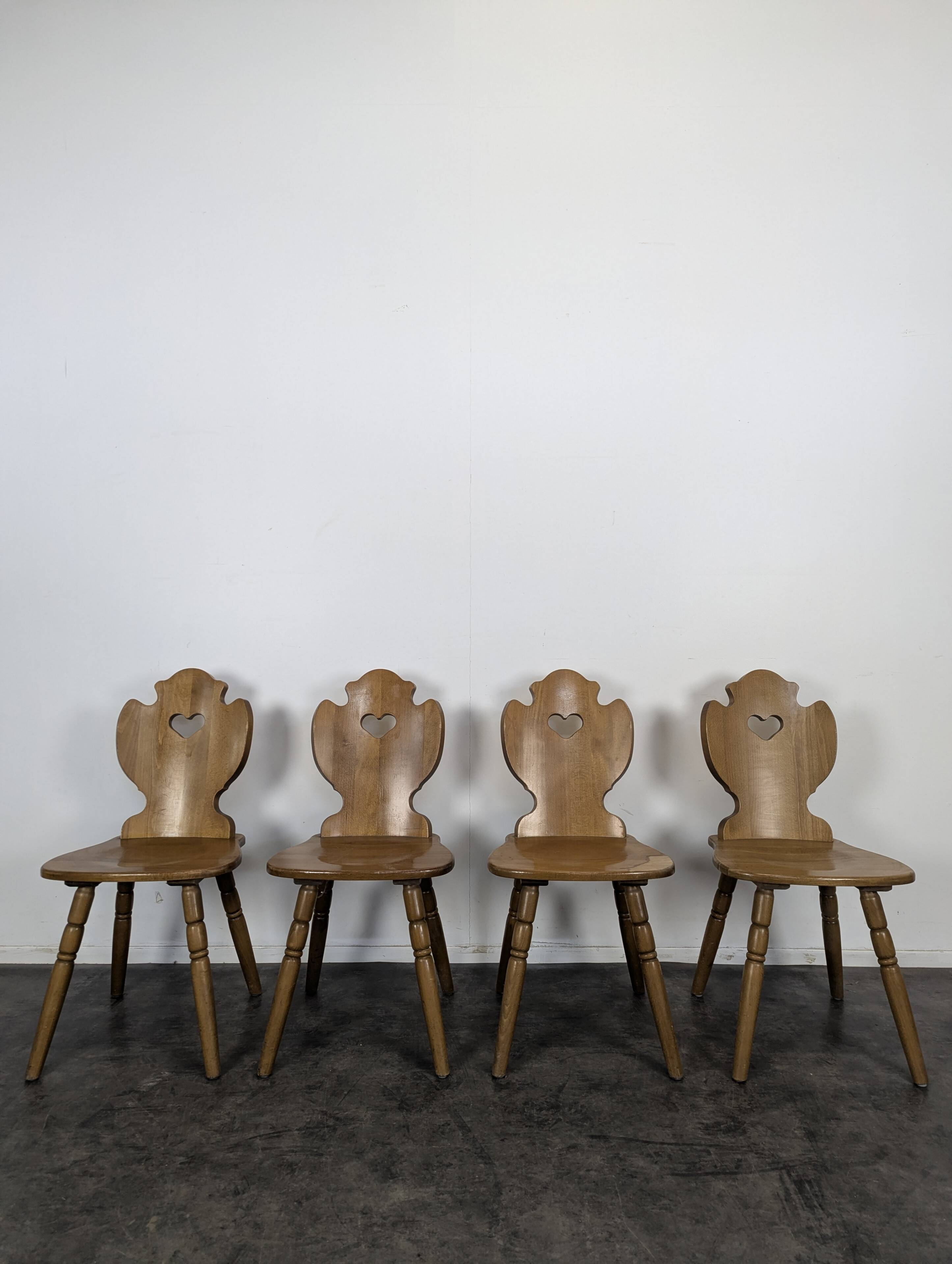 Set of 4 Savoyard mountain chairs
