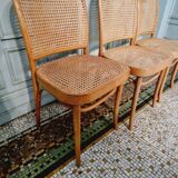 Vintage trio of Joseph Hoffman FMG thonet chairs